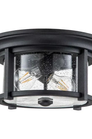 Buitenlamp, plafondlamp, staalglas, IP44, D 33 cm Bestseller
