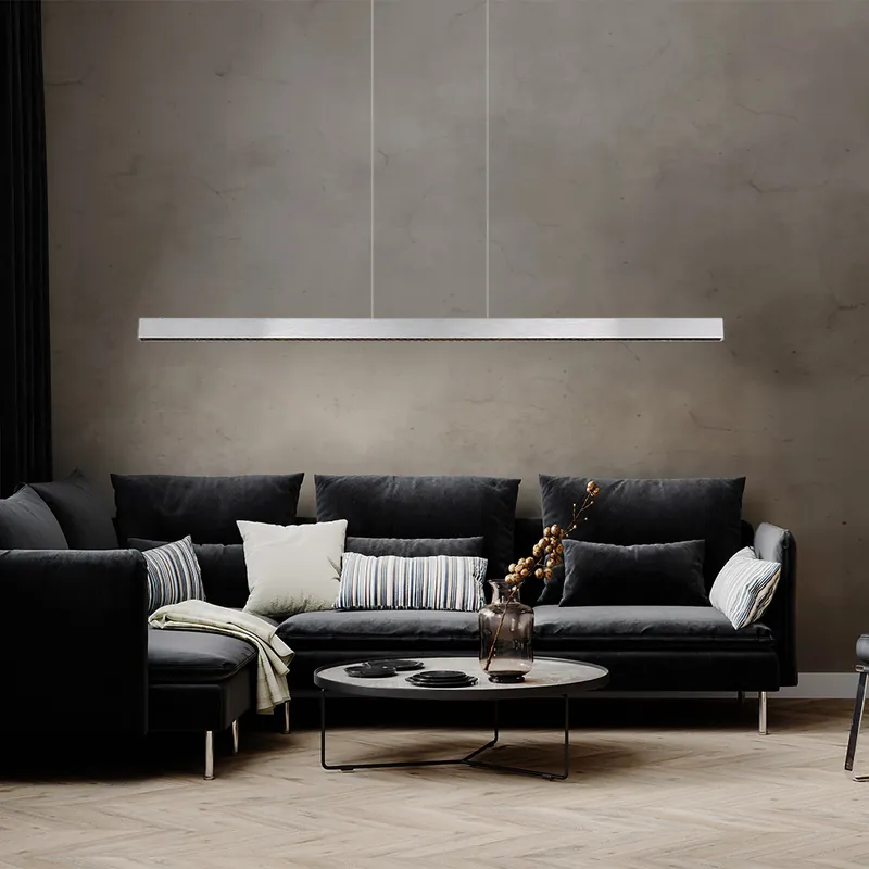 Exclusieve Aanbieding LED hanglamp, metaal, aluminium, zilver, L 120 cm