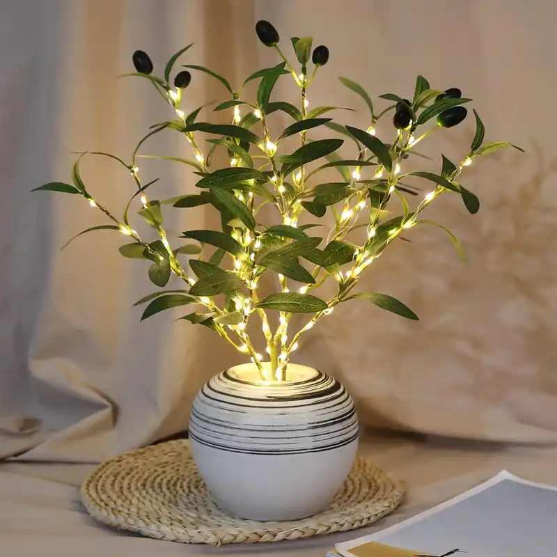 Direct Beschikbaar LumiTak - Olijftak LED Tafellamp Decoratief