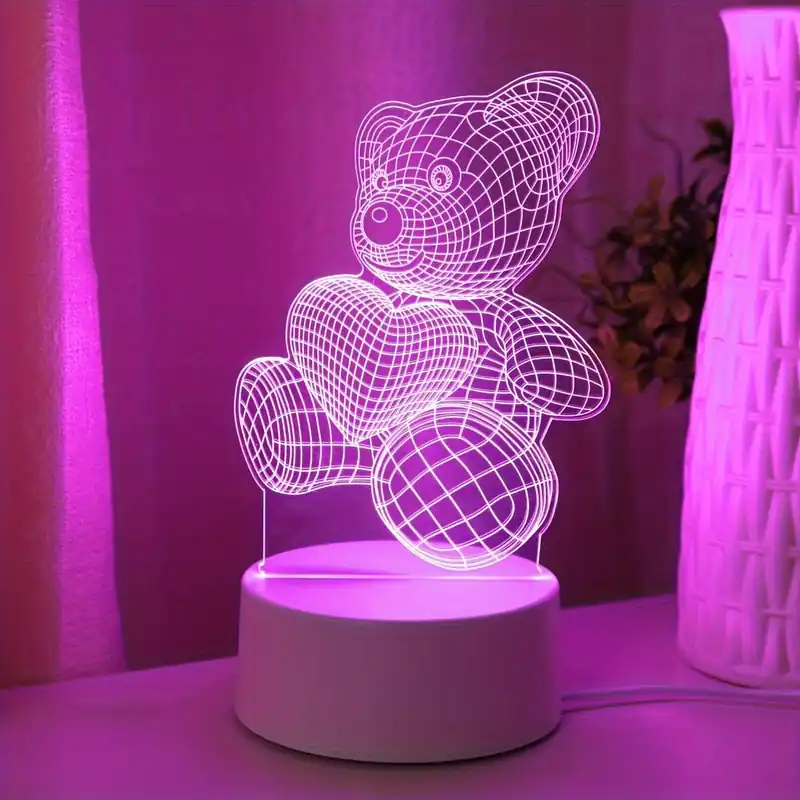 LumiBear - 3D Teddybeer Illusie Nachtlamp met Touch Control Gereduceerde Prijs