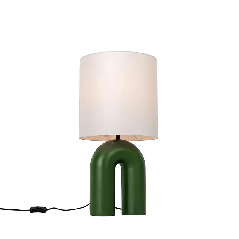 Finale Uitverkoop Qazqa tafellamp lotti groen e27