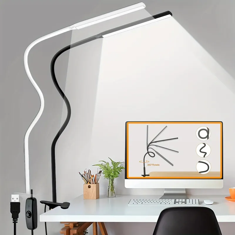 FlexiGlow - LED Bureaulamp met Zwanenhals en Klem Tijdelijk Beschikbaar