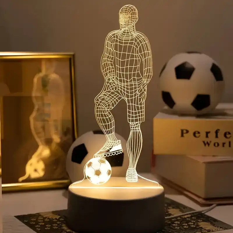 Actieprijs SportVisie - 3D LED Voetballer Nachtlamp, USB Aangedreven