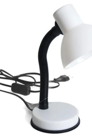 Gerimport Bureaulamp - wit - metaal - verstelbaar - 16 x 30 cm Beste Prijs