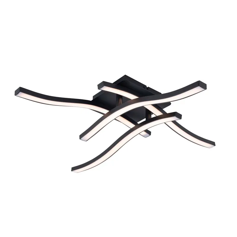 Betaalbaar LED plafondlamp, metaal, zwart, L 45 cm