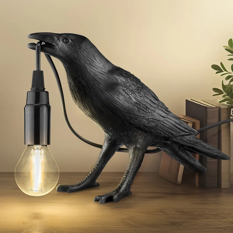 RavenLicht - Zwarte Raaf Tafellamp, USB Gevoed, Harslamp voor Woon- en Slaapkamer Bestel Nu