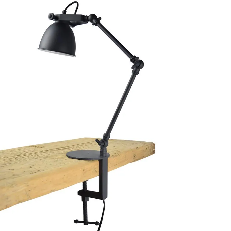 Klemlamp Worker Ø12cm. vintage black Laatste Versie