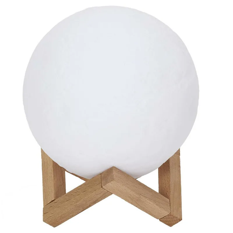 Hoge Kwaliteit Home Deco Factory Maanlamp - met houder - 3D - touch - oplaadbaar