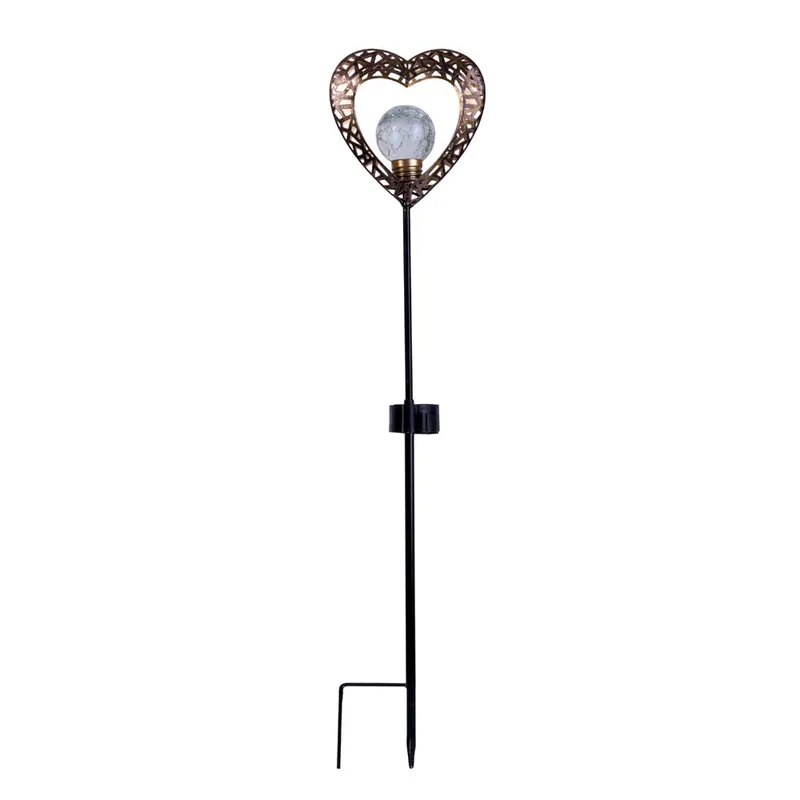 Lage Kosten LED-zonnelicht, hartvormig, metaal, zwart, IP44, H 59 cm