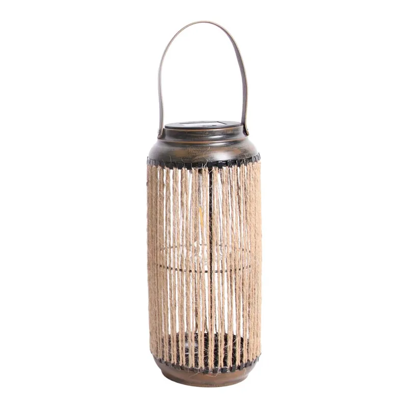 LED-zonnelicht, lantaarn, metalen textiel, IP44, H 29 cm Laatste Kans