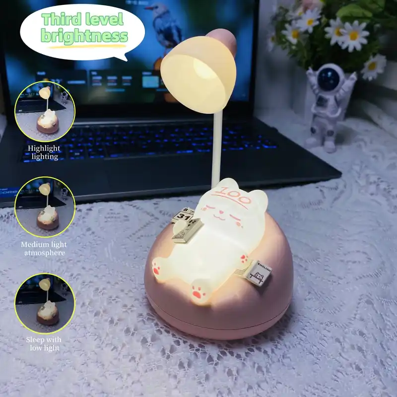 SleepyKitten - USB Oplaadbaar LED Kat Nachtlampje Op = Op