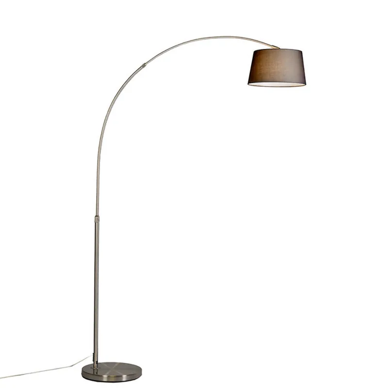 Qazqa booglamp arc_basic zilverkleurig e27 Betaalbaar