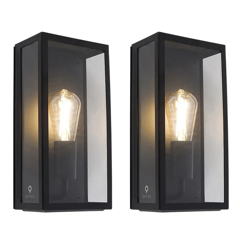 Qazqa wandlamp rotterdam zwart Korting