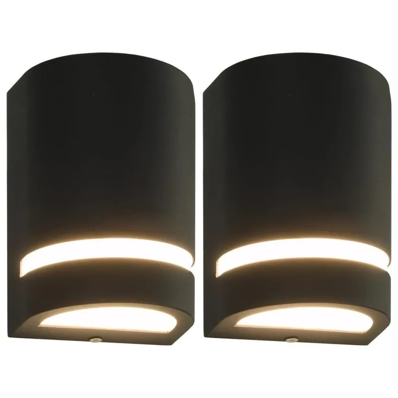 Koopje vidaXL - Wandlamp - Zwart - Aluminium - 75 x 95 x 150 mm - 2 stuks