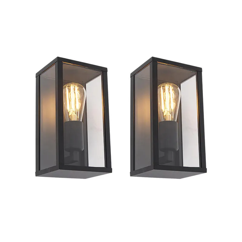 Qazqa wandlamp met glas charlois zwart e27 Beste Prijs