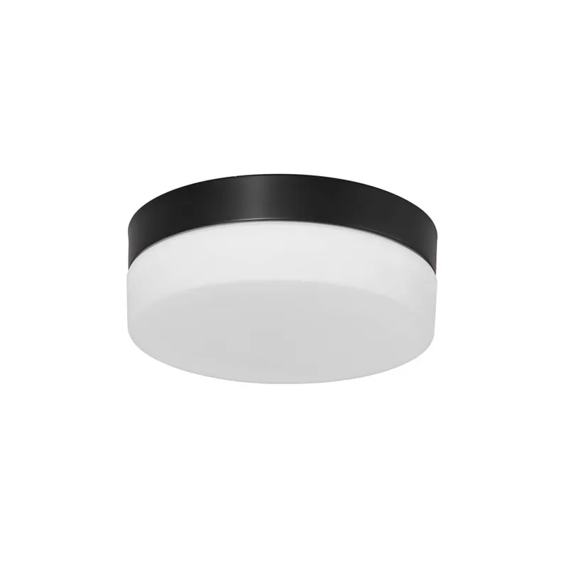 LED plafondlamp, metaalglas, zwart wit, IP44, D 18 cm Korting
