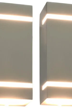 Alleen Vandaag vidaXL - Wandlamp - Zilver - Roestvrij staal - 75 x 95 x 238 mm - 2 stuks