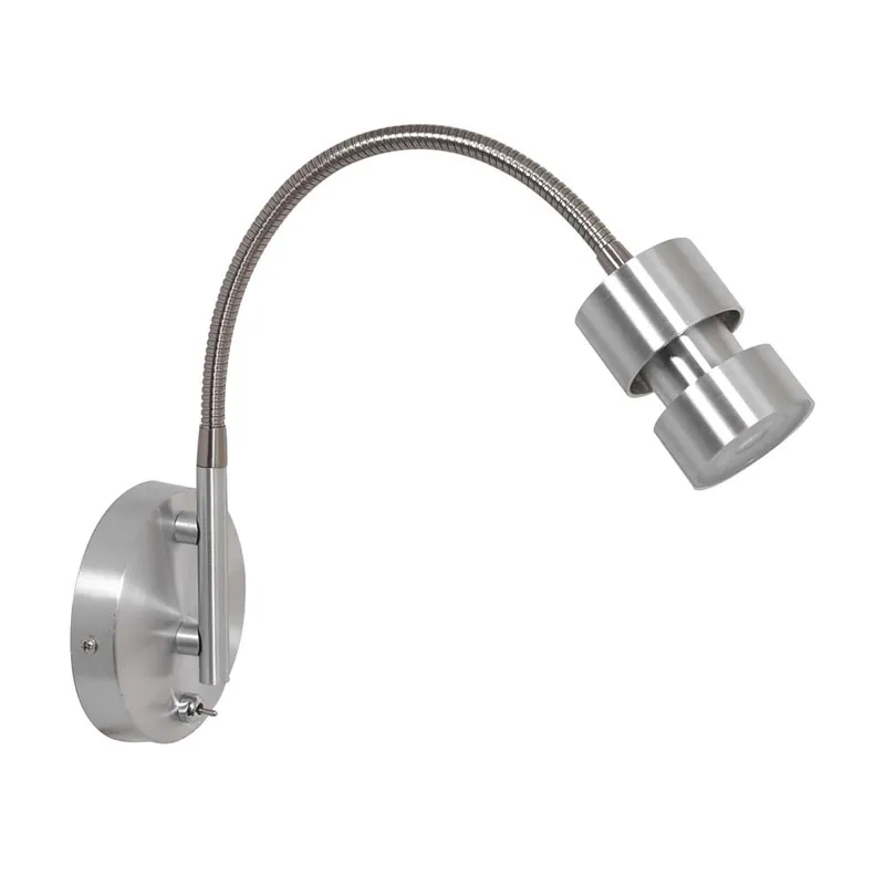 Favoriet LED wandlamp, metaal, zilverkleurig verstelbaar, H 33 cm