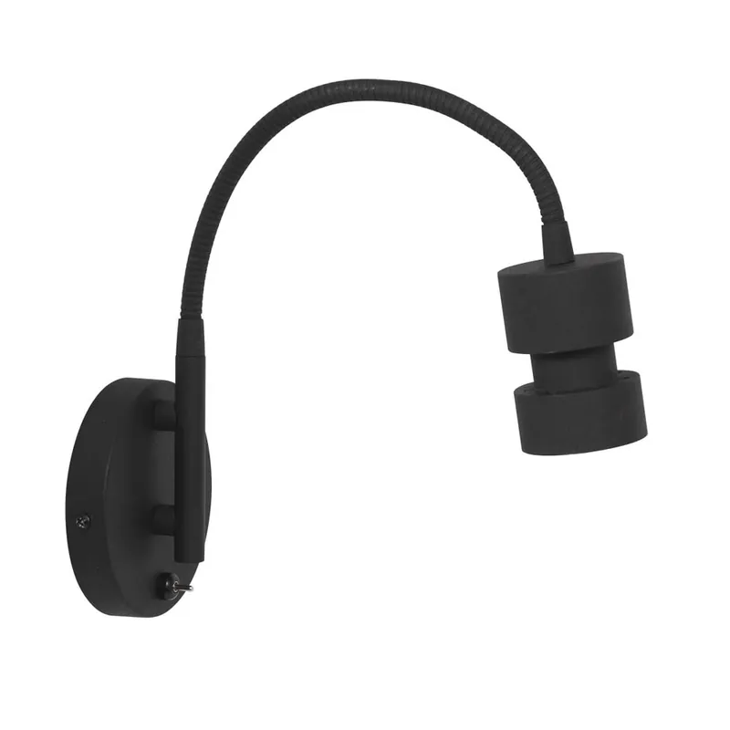 Uitverkoop LED wandlamp, metaal, zwart, verstelbaar, H 33 cm