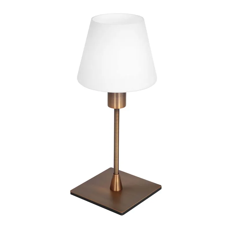 Tafellamp, metaal, glas, brons, H 33 cm Goedkoop
