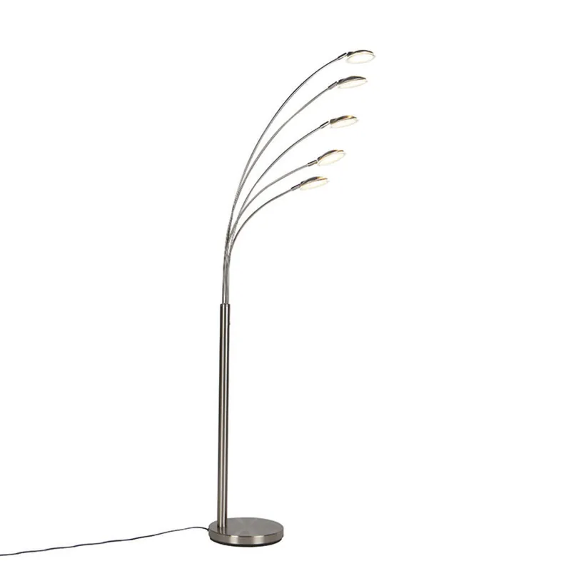 Qazqa vloerlamp sixties zilverkleurig geïntegreerde led Veilige Betaling
