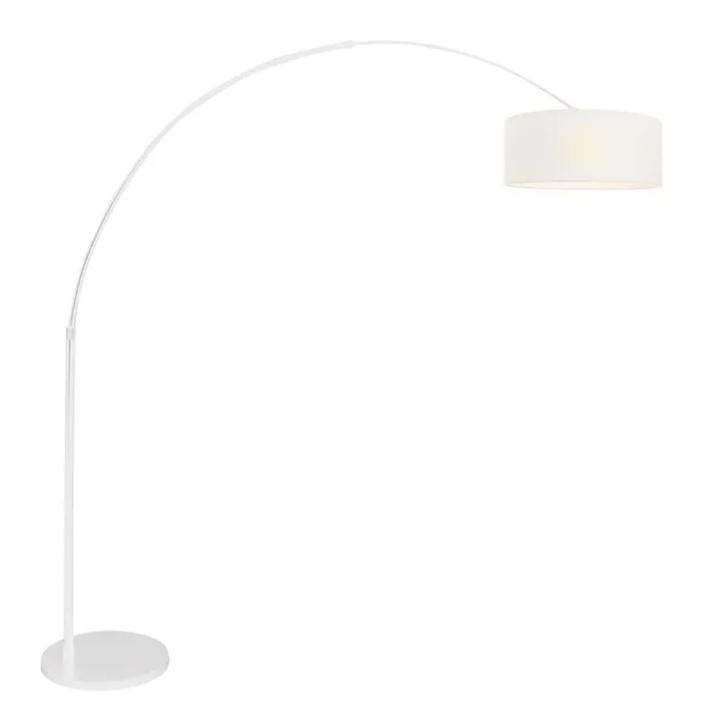 Staande lamp, metaal, wit, in hoogte verstelbaar, H 180 cm Hoge Kwaliteit