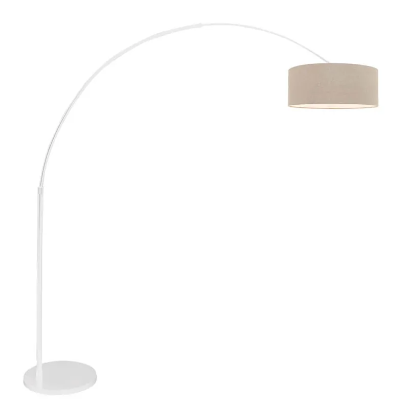 Koopje Staande lamp, metaal, wit, grijs, in hoogte verstelbaar, H 180 cm