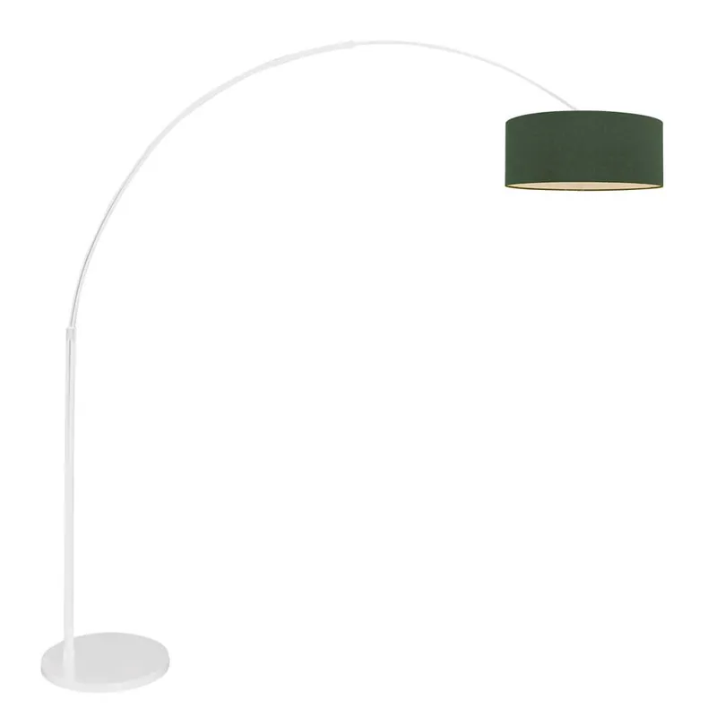 Gratis Verzending Staande lamp, metaal, wit, groen, in hoogte verstelbaar, H 180 cm