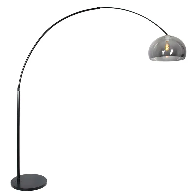 Weekendaanbieding Staande lamp, metaal, zwart grijs, H 205 cm