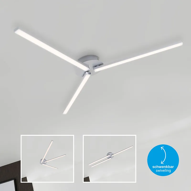 Koop Vandaag LED plafondlamp, aluminium, 2 draaibare elementen, L 74 cm