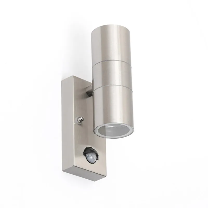 Laatste Versie Qazqa wandlamp met bewegingssensor duo zilverkleurig gu10