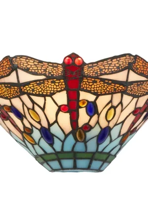 Populair Wandlamp, glas, staal, gekleurd, beschilderd, rustiek, B 30,5 cm