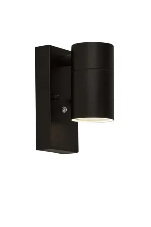 Wandlamp, buitenlamp, roestvrij staal, zwart, H 15 cm Korting