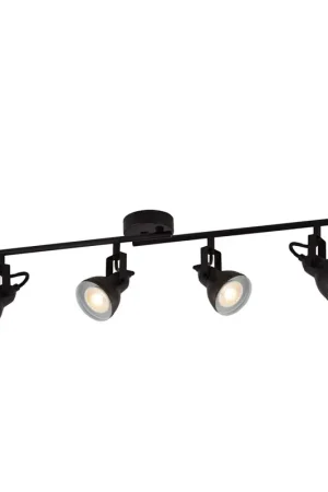 Seizoensaanbieding Plafondlamp, staal, zwart, 4-vlam, L 81 cm