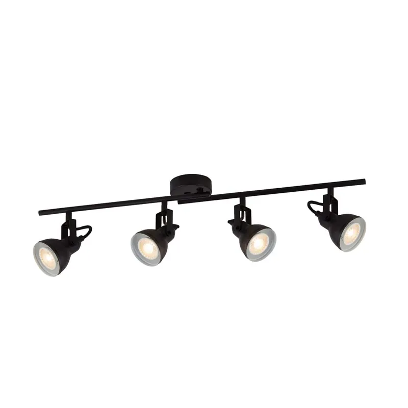 Seizoensaanbieding Plafondlamp, staal, zwart, 4-vlam, L 81 cm