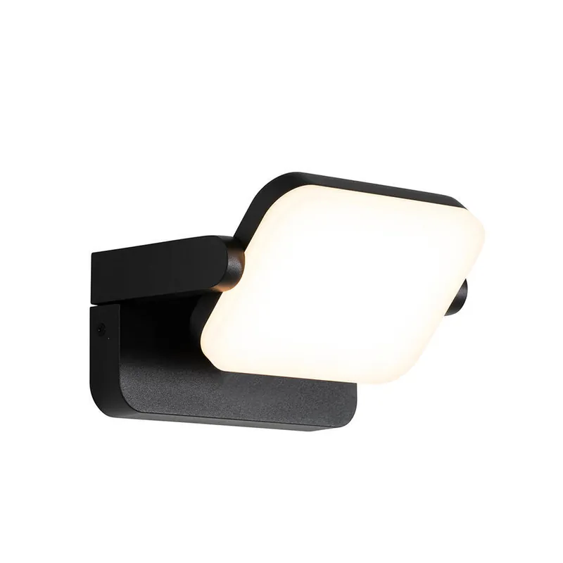Shop Nu Qazqa verstelbare wandlamp kamile zwart geïntegreerde led