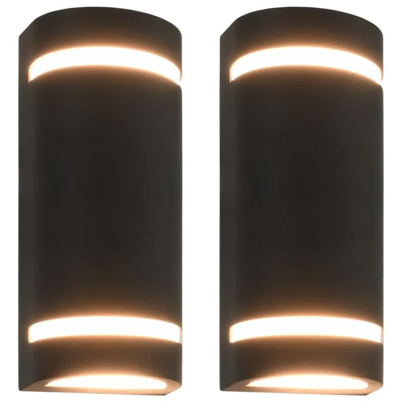 vidaXL - Wandlamp - Zwart - Aluminium - 75 x 95 x 238 mm - 2 stuks Goedkoop