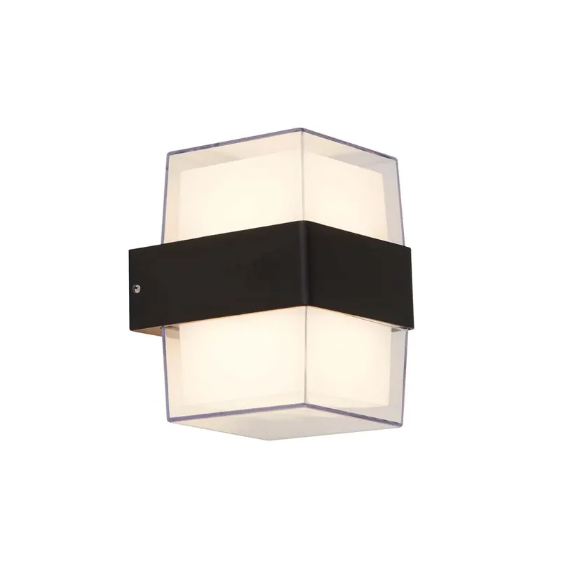 LED wandlamp voor buiten, Up Down, aluminium, zwart, wit, H 13 cm Laatste Kans