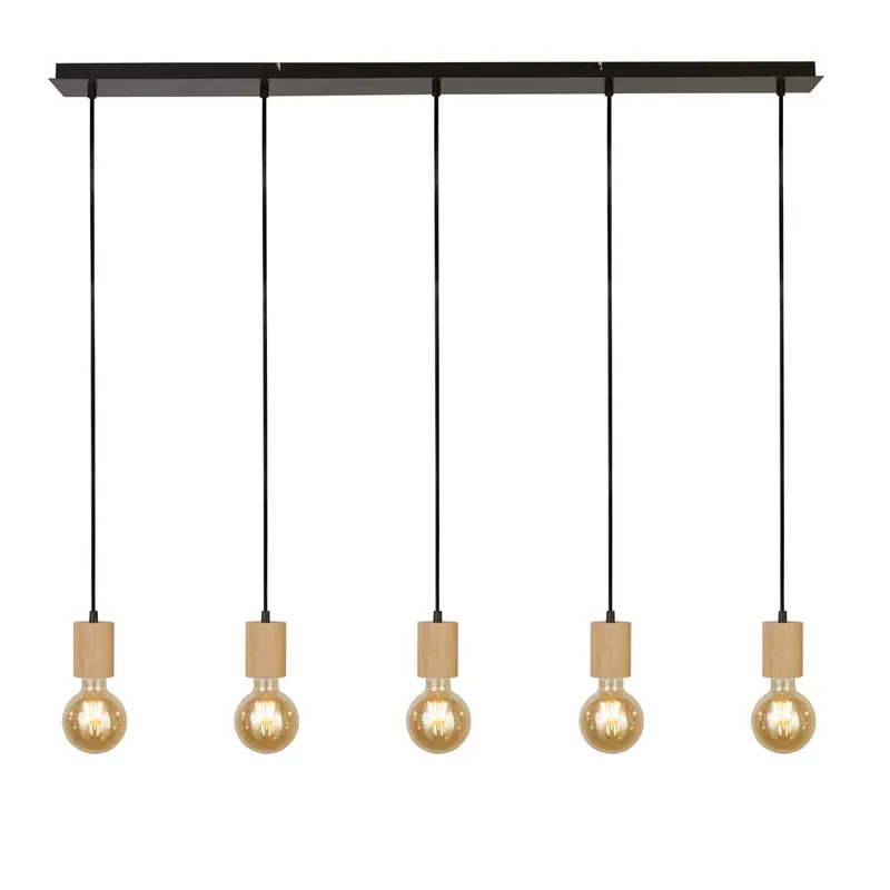 Hanglamp, staal, in hoogte verstelbaar, 5-bol, L 115 cm Express Levering