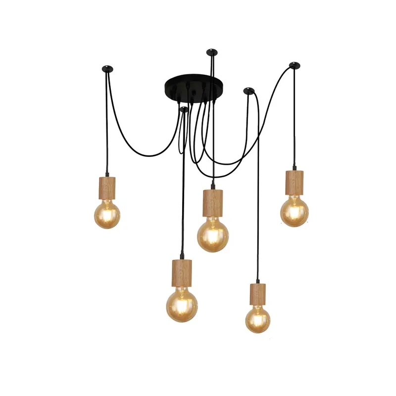 Rechtstreeks Van De Fabrikant Hanglamp, staal, in hoogte verstelbaar, 5-bol, D 28 cm