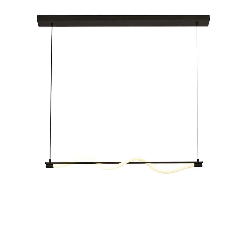 LED hanglamp, staal zwart wit, dimbaar, H 122 cm Beperkt Aanbod