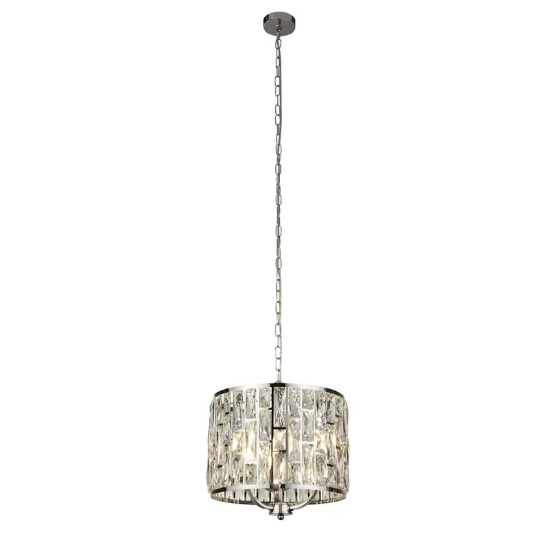 Hanglamp, kristallen glas, staal chroom, D 38 cm Shop Nu