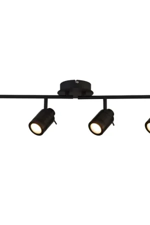 Weekendaanbieding Plafondlamp, roestvrij staal, zwart, beweegbaar, L 79 cm