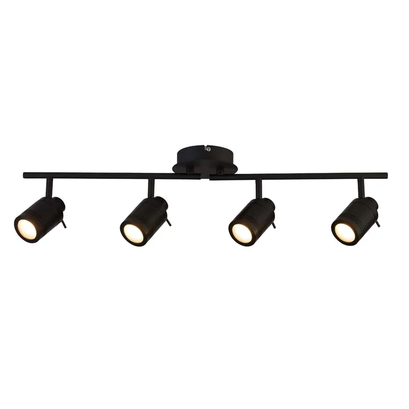 Weekendaanbieding Plafondlamp, roestvrij staal, zwart, beweegbaar, L 79 cm