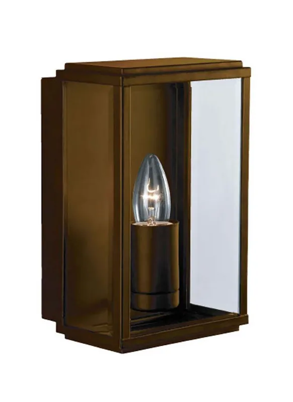 Snelle Levering Wandlamp, glas, roestvrij staal, roestbruin, hoogte = 25 cm