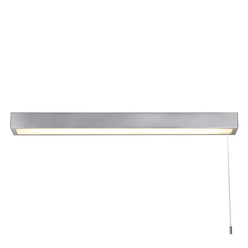 LED wandlamp, metaal chroom, glas wit, trekschakelaar, B 60 cm Koop Vandaag