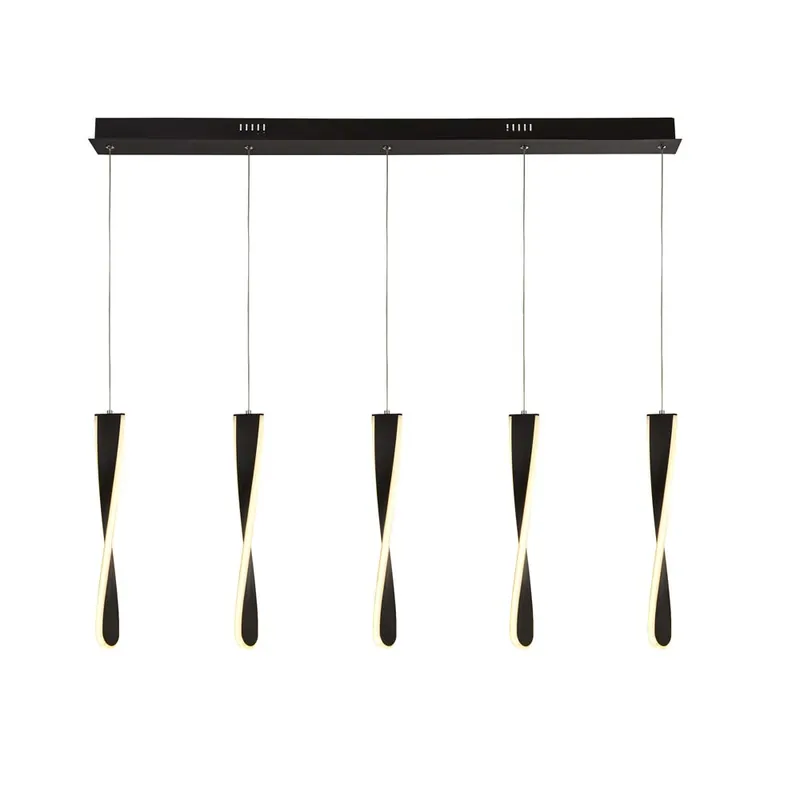 LED hanglamp, metaal zwart chroom, H 120 cm Bestel Nu