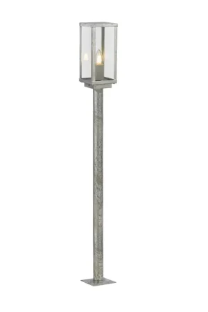 Vloerlamp voor buiten, gegalvaniseerd, zacht staal, glas, H 90 cm Flitsaanbieding