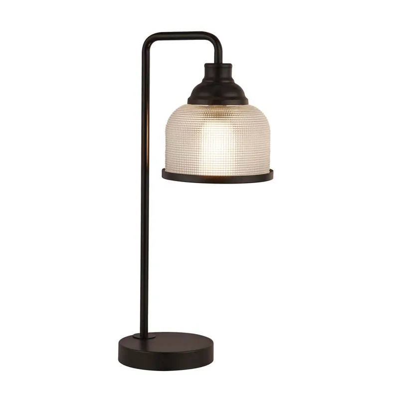 Tafellamp, zwart staal, glas , H 45 cm Nu Kopen