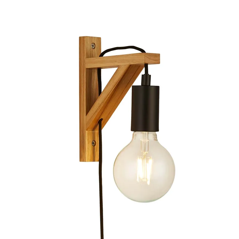 Express Levering Staande lamp, natuurlijk hout, H 154,5 cm